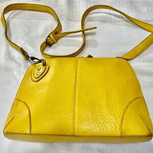 Yellow Leather Bobo Bags CA Crossbody Bag. - Zip w/Cloth Lining